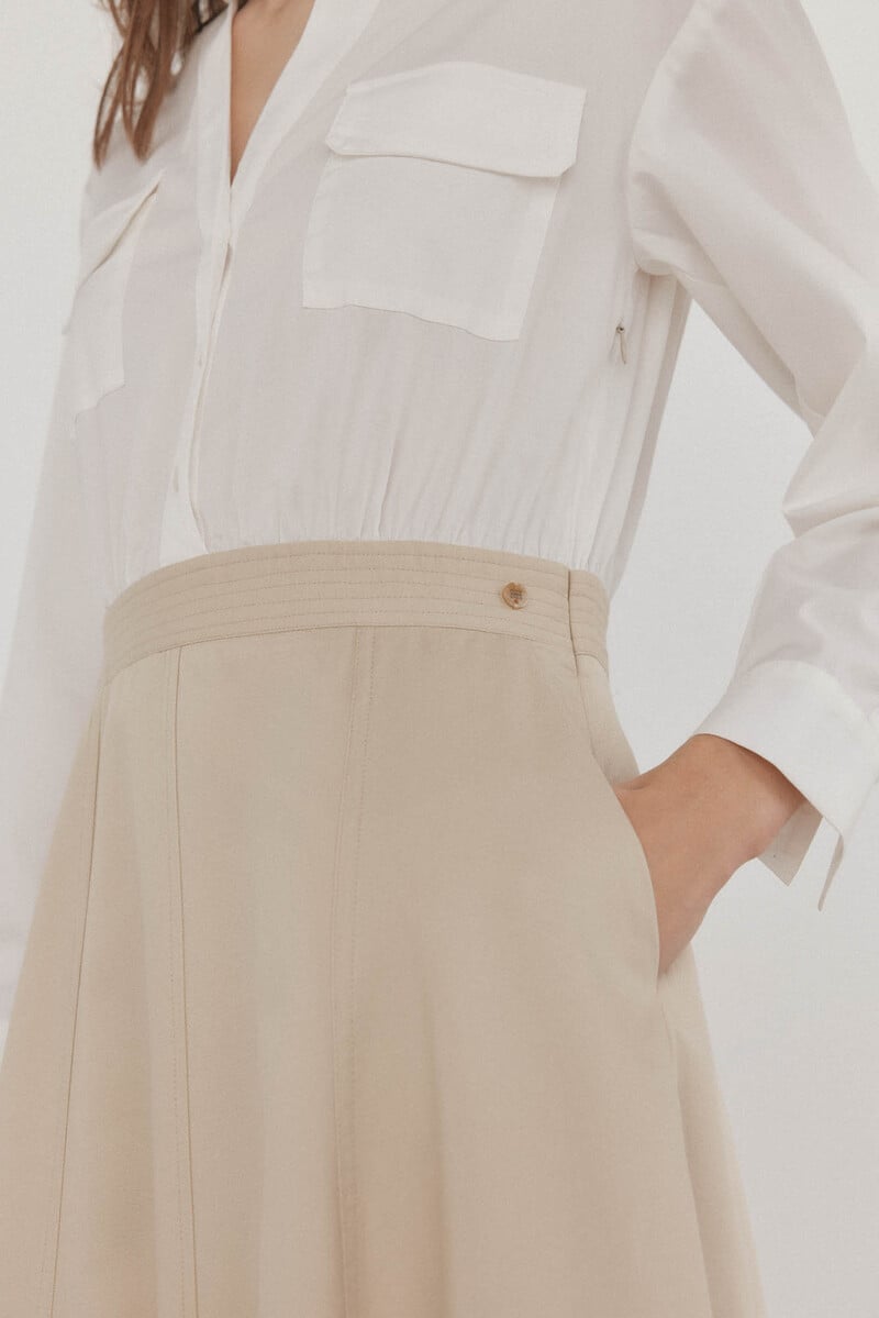 pedro del hierro Vestido camisero en dos tejidos Outlet online
