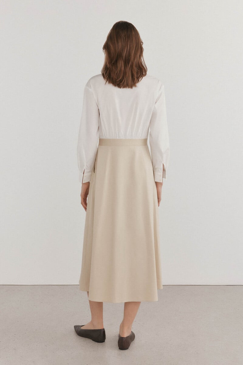 pedro del hierro Vestido camisero en dos tejidos Outlet online