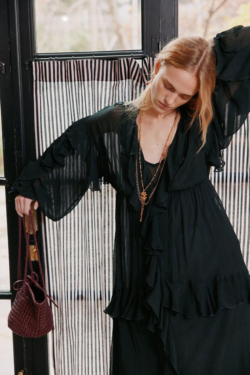 pedro del hierro Laura. Vestido volantes midi Venta caliente