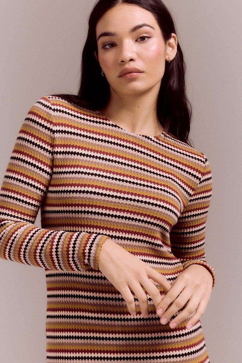 pedro del hierro Vestido estructura rayas multicolor Gran oferta