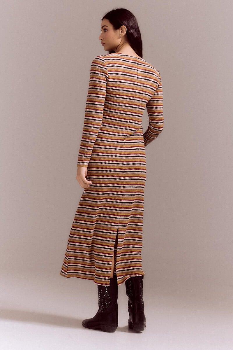 pedro del hierro Vestido estructura rayas multicolor Gran oferta