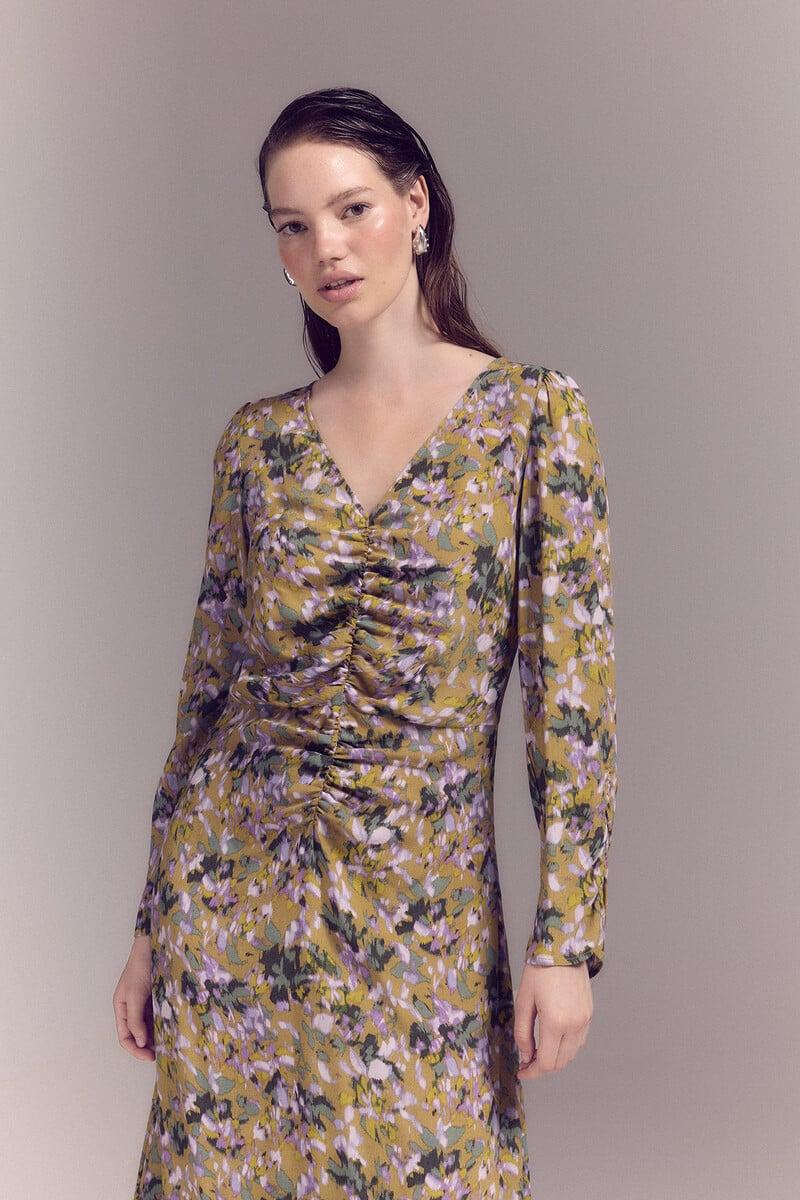 pedro del hierro Vestido frunces estampado Rebajas baratas