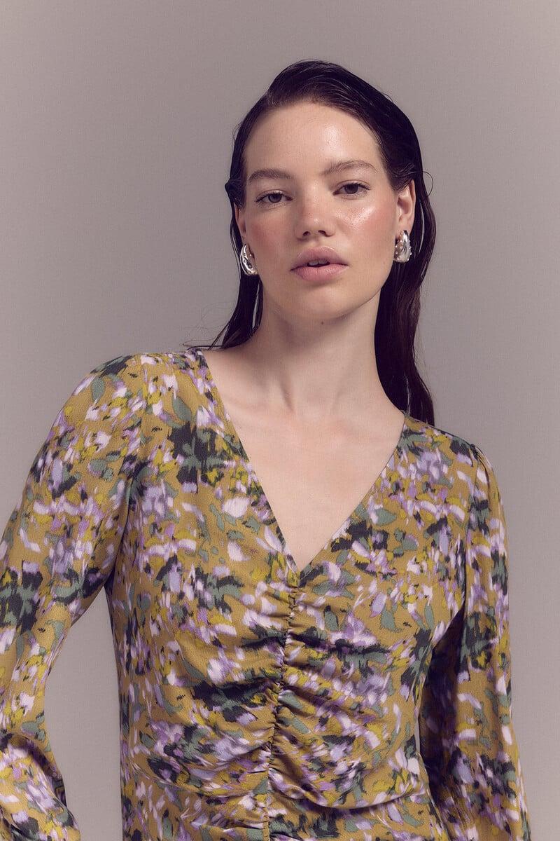 pedro del hierro Vestido frunces estampado Rebajas baratas