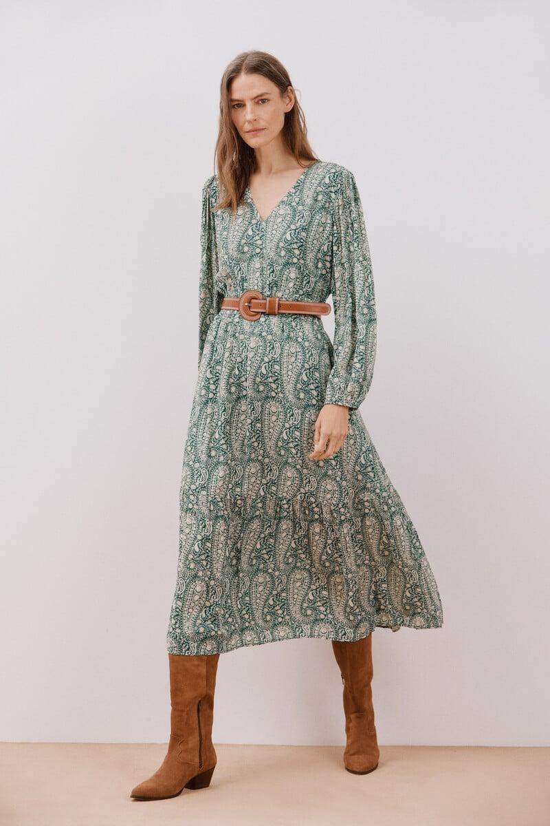 pedro del hierro Vestido estampado largo Descuento