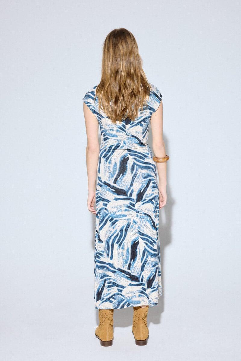 pedro del hierro Vestido estampado drapeado Liquidación