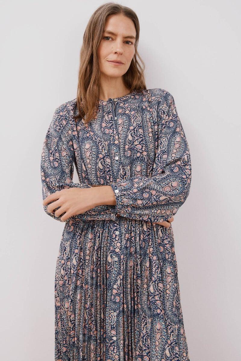 pedro del hierro Vestido estampado plisado Mejor oferta