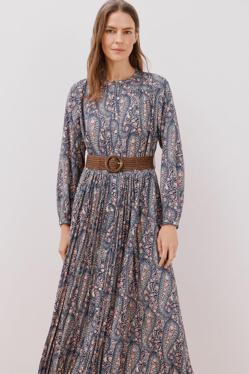pedro del hierro Vestido estampado plisado Mejor oferta
