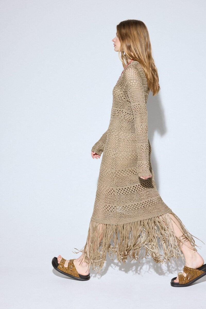 pedro del hierro Vestido punto flecos Oferta especial