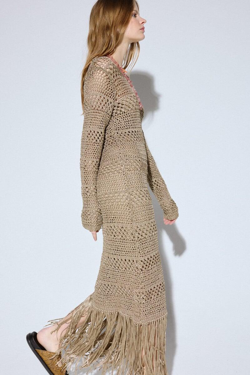 pedro del hierro Vestido punto flecos Oferta especial