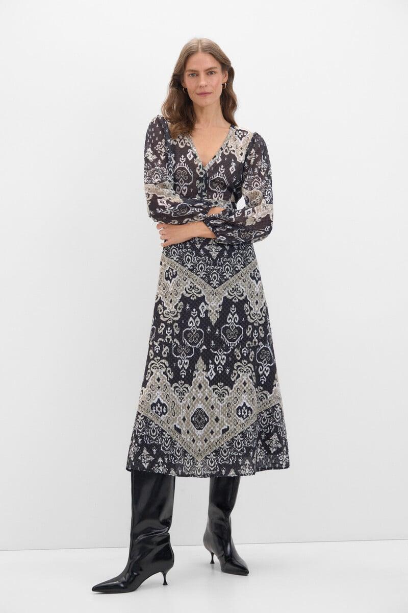 pedro del hierro Vestido estampado textura ÚLTIMAS EDICIONES