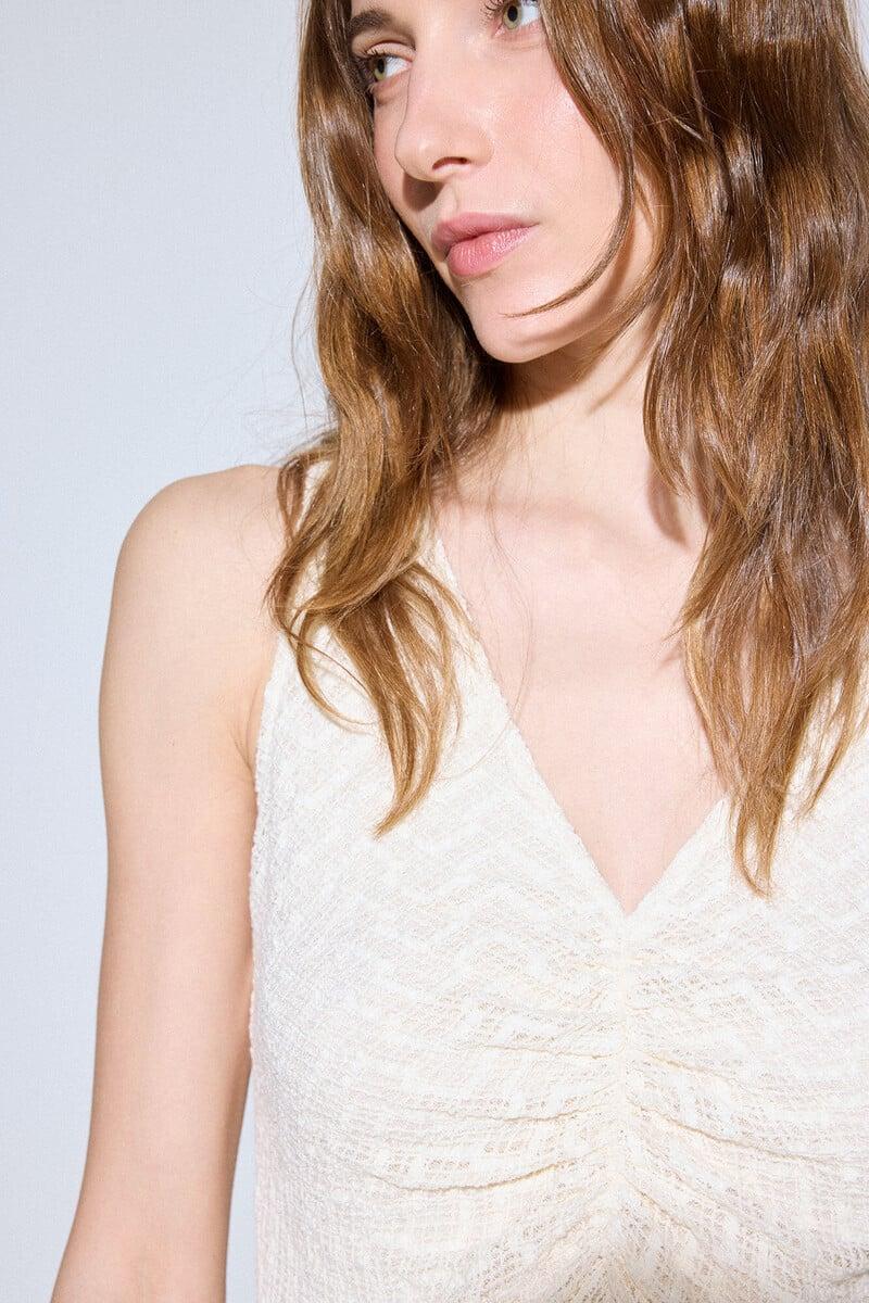 pedro del hierro Vestido estructura frunce Promoción trimestral