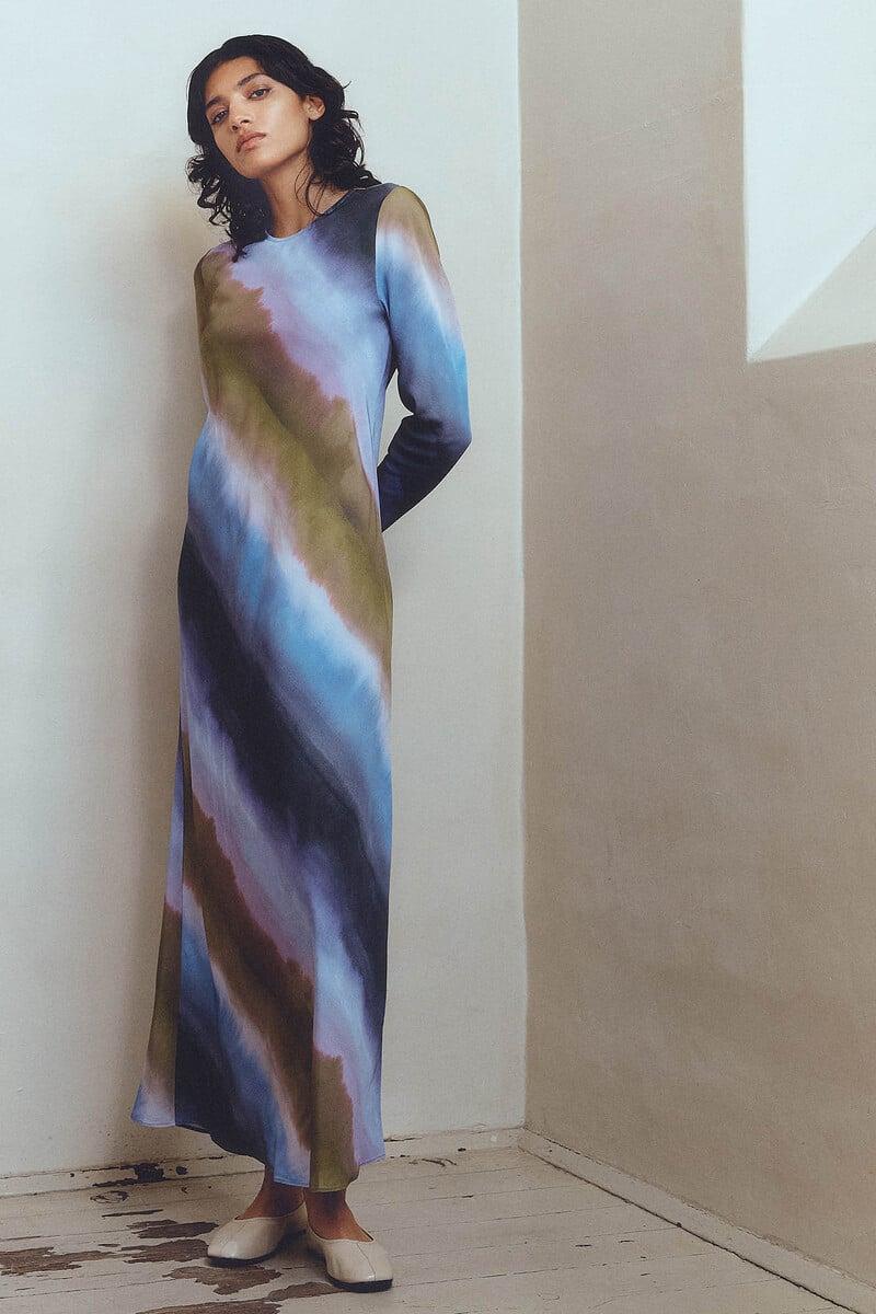 pedro del hierro Vestido Midi Tie Dye confeccionado con viscosa Superdescuento