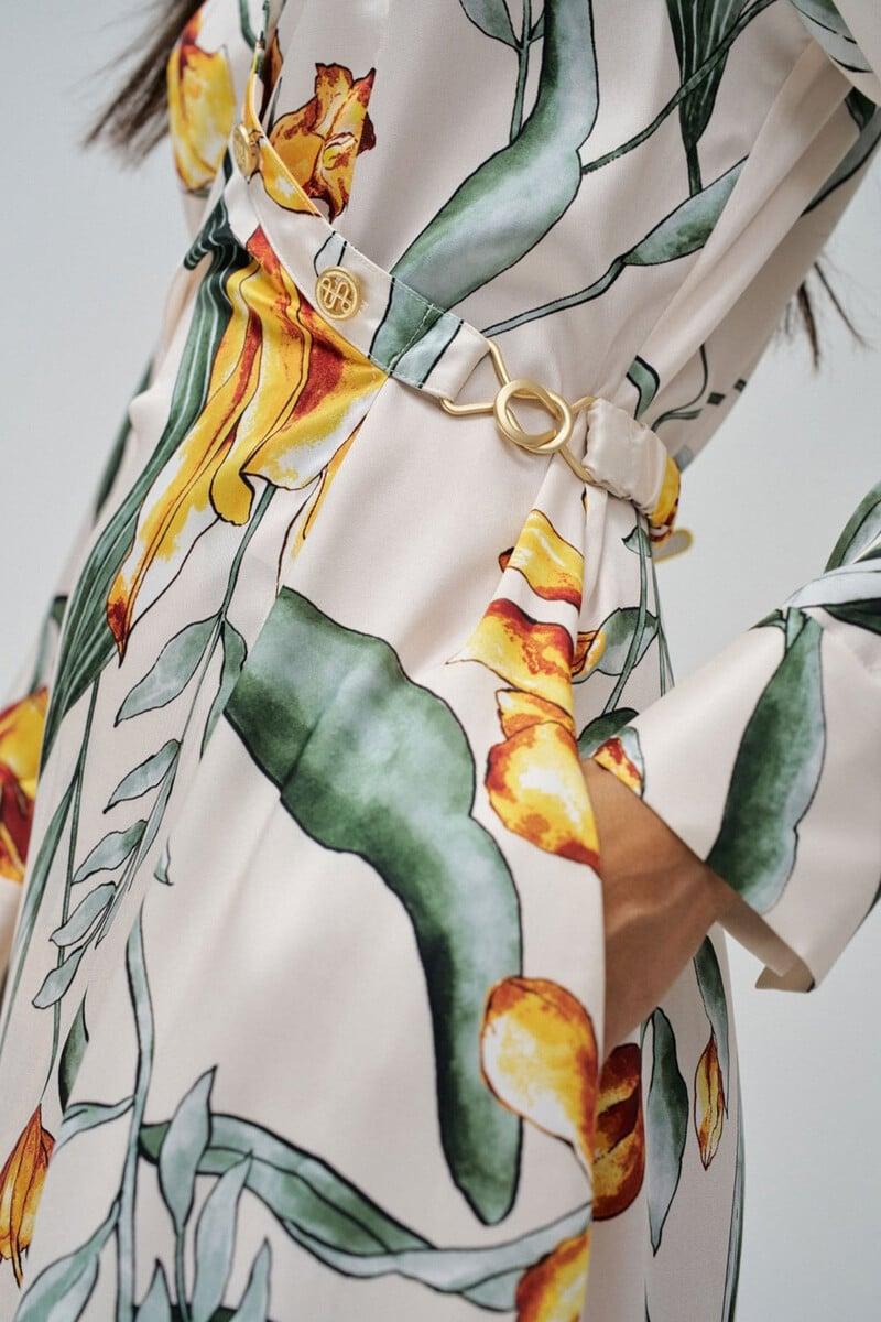 pedro del hierro Vestido flores midi Liquidación