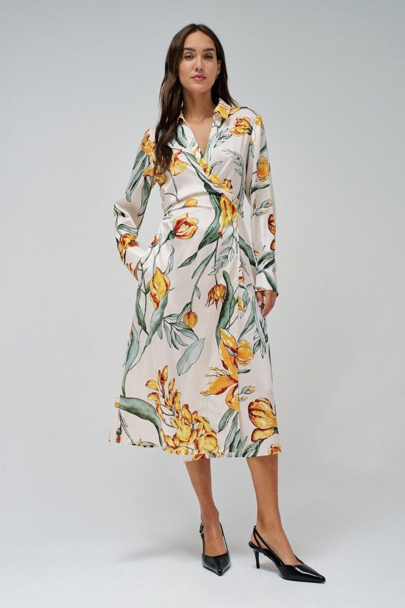 pedro del hierro Vestido flores midi Liquidación