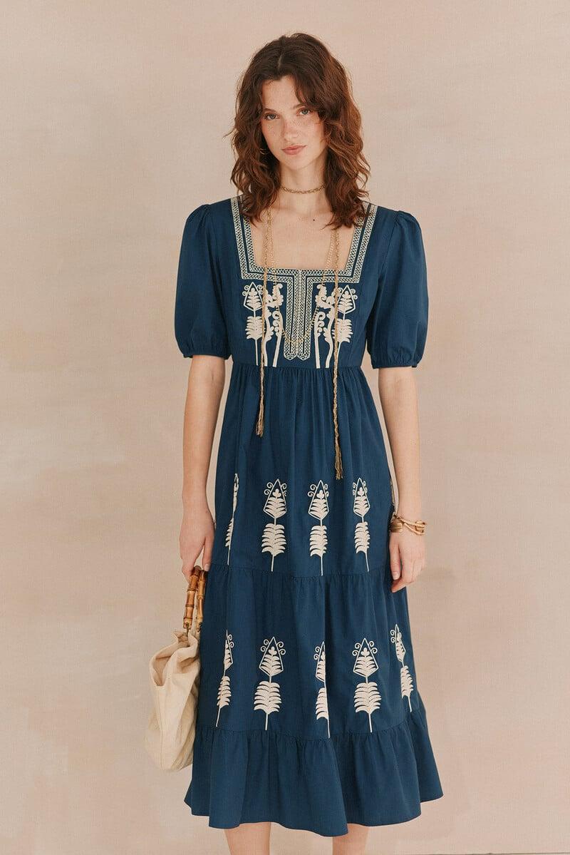 pedro del hierro Amelia. Vestido bordado Ofertas especiales