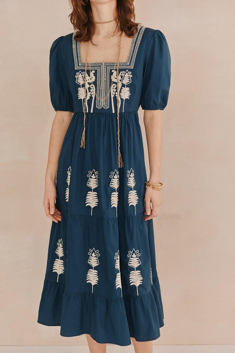 pedro del hierro Amelia. Vestido bordado Ofertas especiales