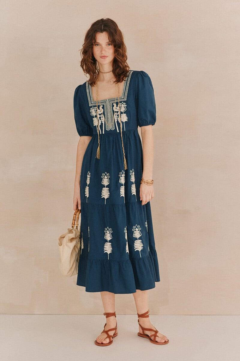 pedro del hierro Amelia. Vestido bordado Ofertas especiales