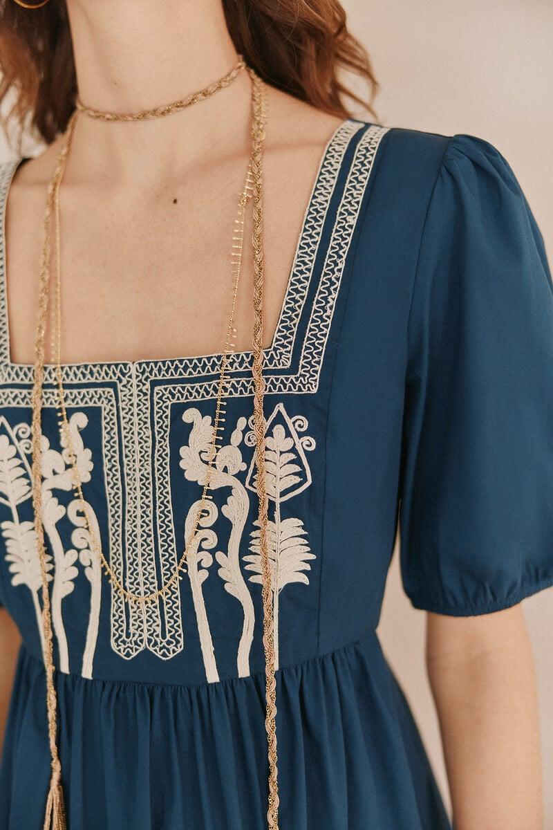 pedro del hierro Amelia. Vestido bordado Ofertas especiales