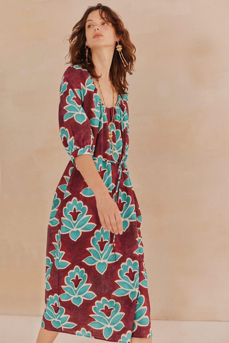 pedro del hierro Celina. Vestido estampado 2025