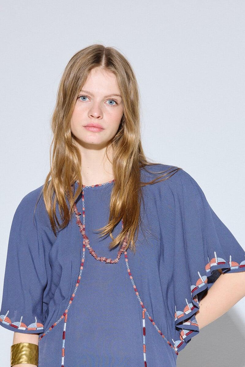 pedro del hierro Vestido manga capa bordado Venta caliente