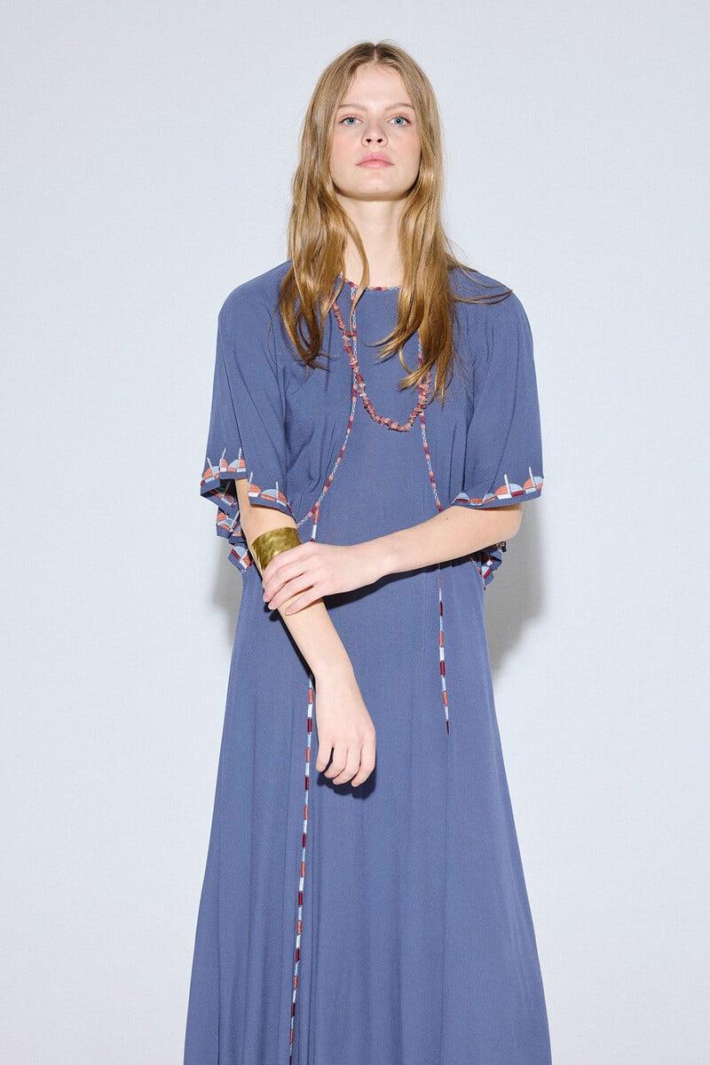 pedro del hierro Vestido manga capa bordado Venta caliente