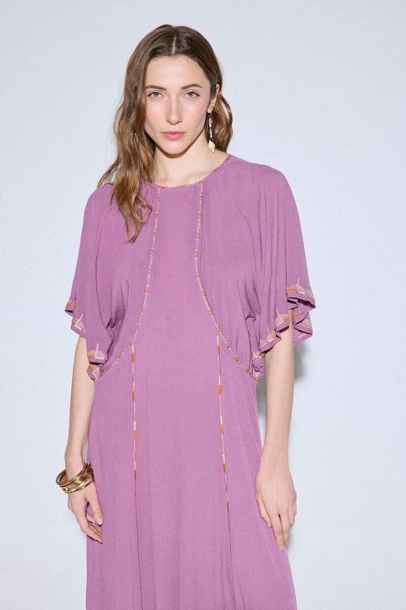 pedro del hierro Vestido manga capa bordado Gran oferta