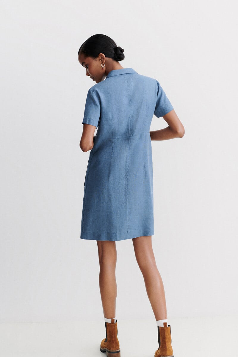 pedro del hierro Vestido laure 100 % lino Rebajas de fábrica