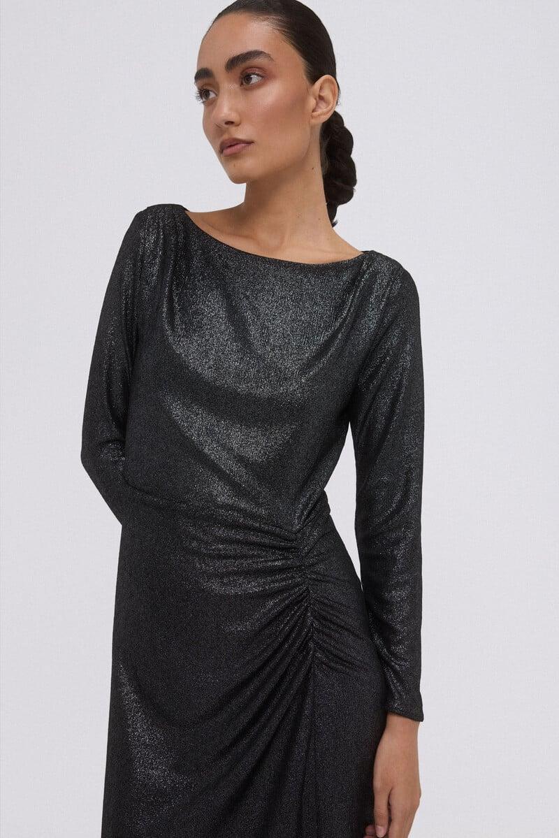 pedro del hierro Vestido plateado de punto Descuento