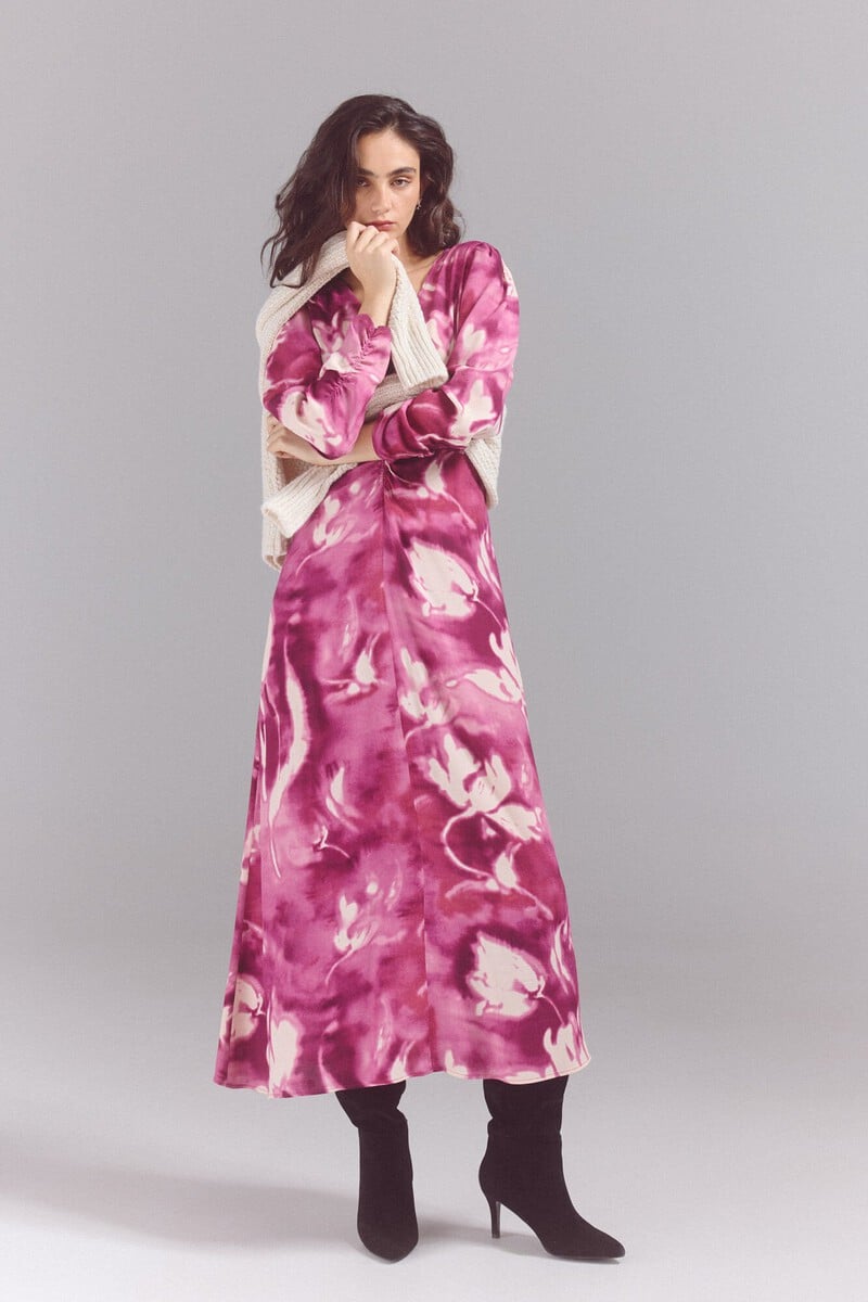 pedro del hierro Vestido estampado detalle frunce Tienda