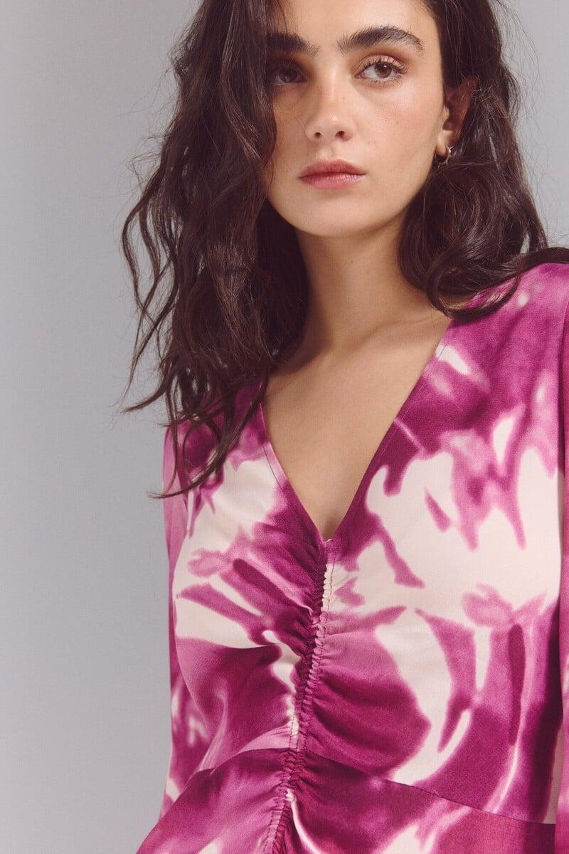 pedro del hierro Vestido estampado detalle frunce Tienda