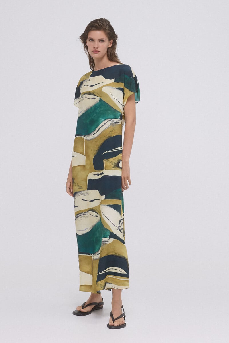 pedro del hierro Vestido tunica estampado Tienda