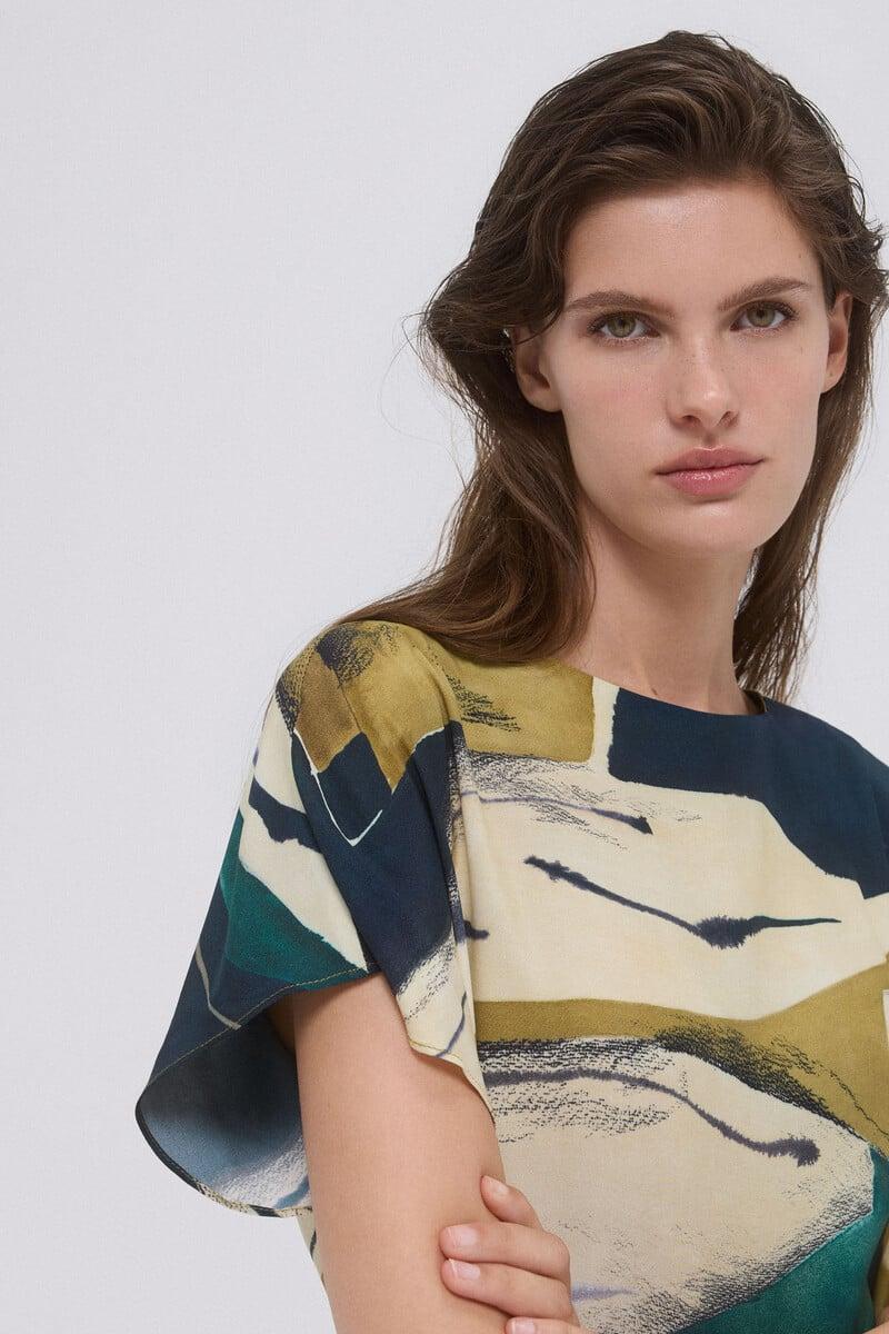 pedro del hierro Vestido tunica estampado Tienda