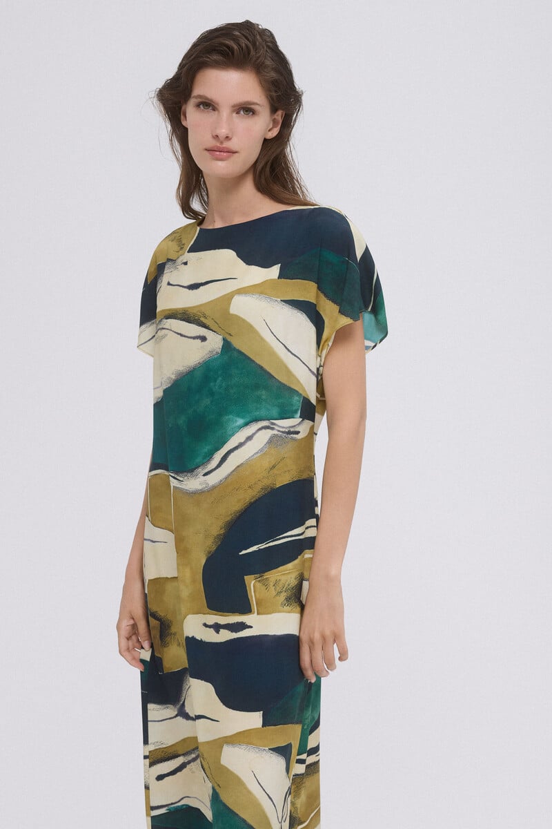 pedro del hierro Vestido tunica estampado Tienda
