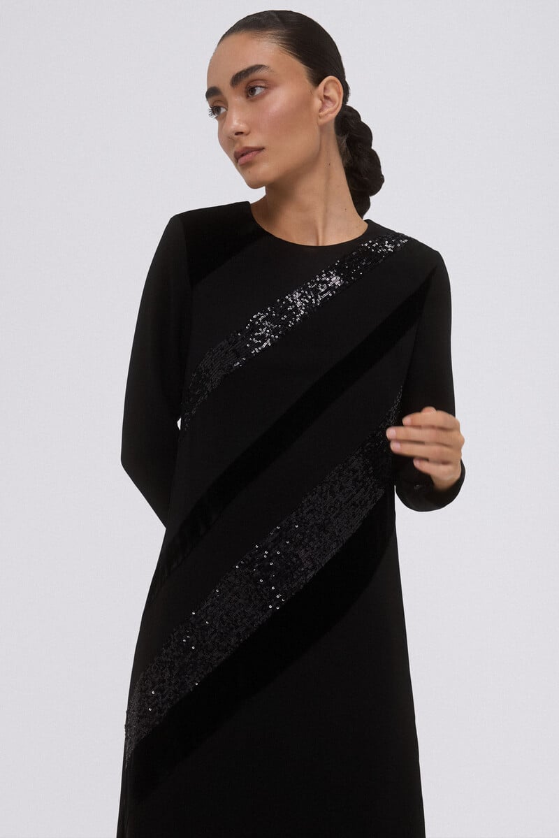 pedro del hierro Vestido negro midi Rebajas top