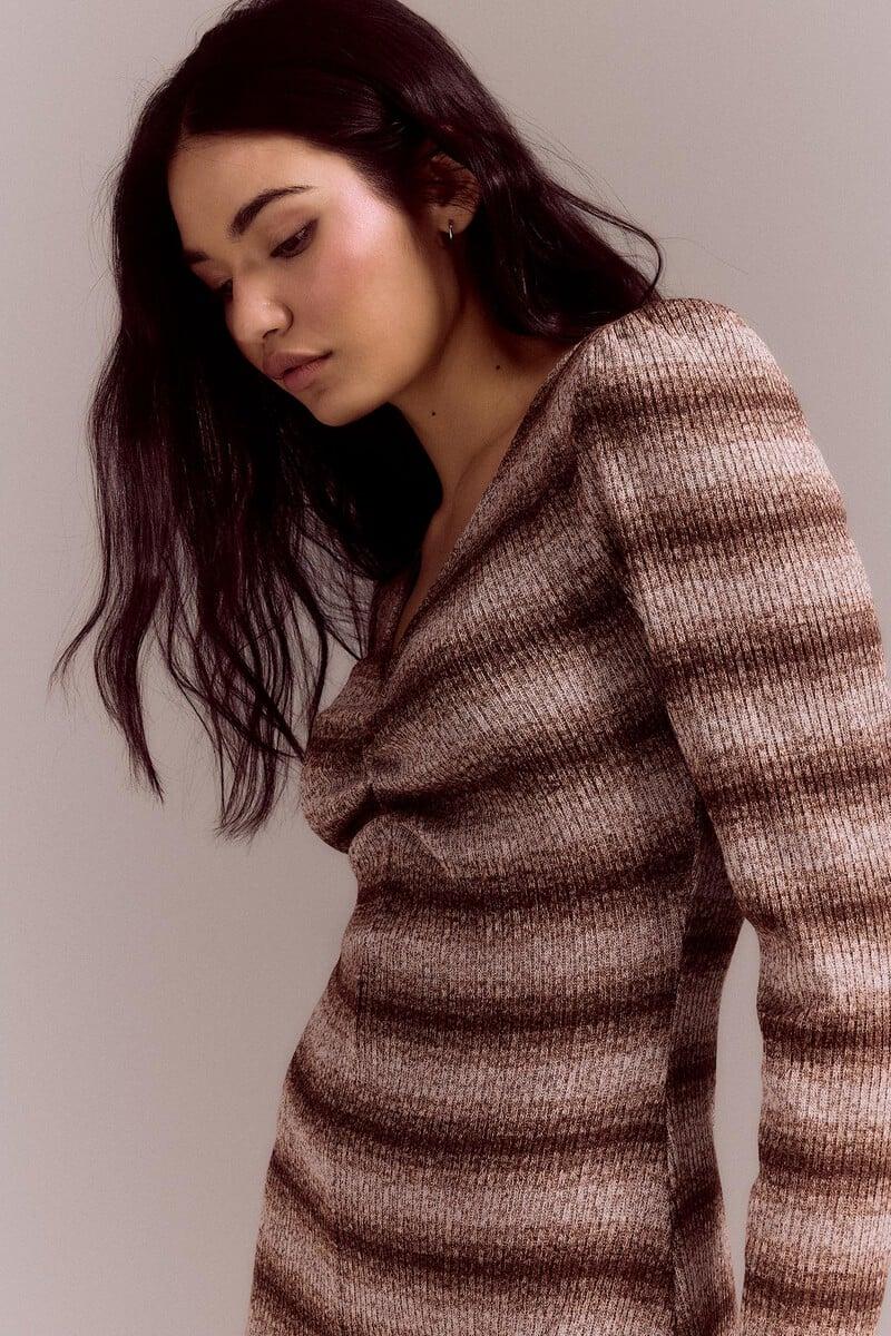pedro del hierro Vestido punto frunce rayas Envío gratis