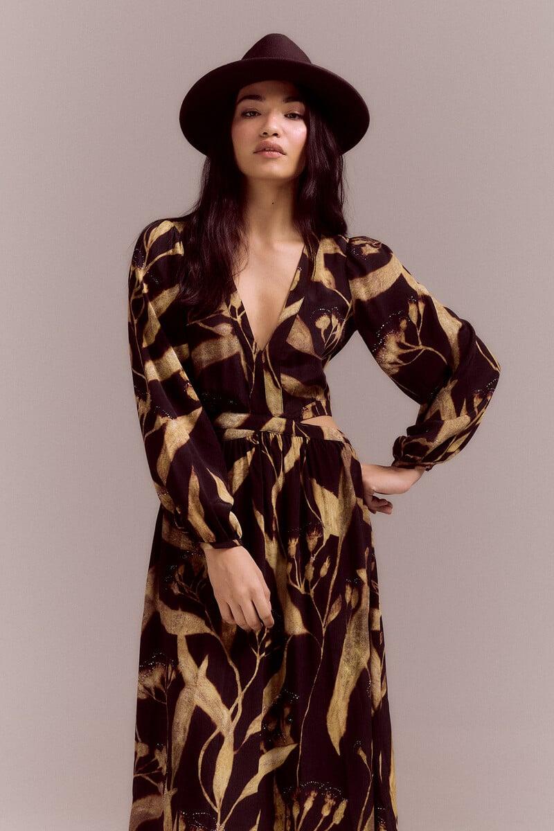 pedro del hierro Vestido estampado aberturas Últimos 3 días