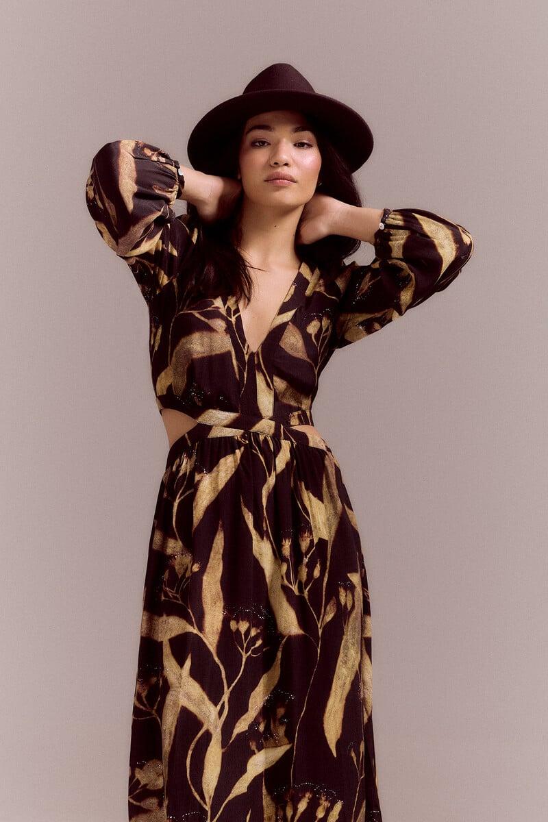 pedro del hierro Vestido estampado aberturas Últimos 3 días