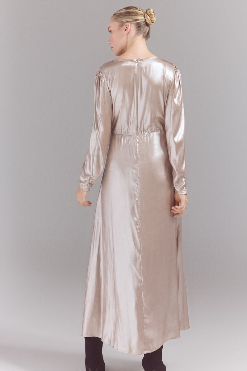 pedro del hierro Vestido tejido laminado plata COMPRAR AHORA