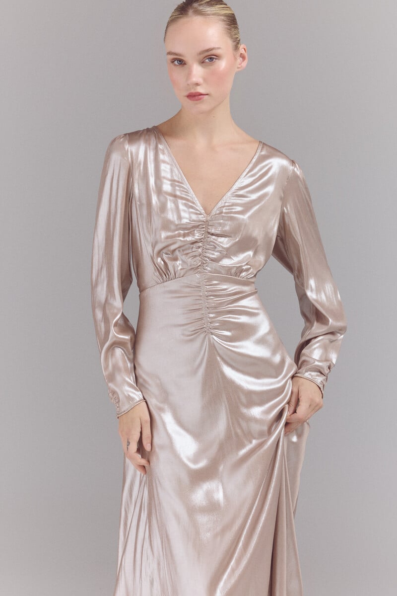 pedro del hierro Vestido tejido laminado plata COMPRAR AHORA