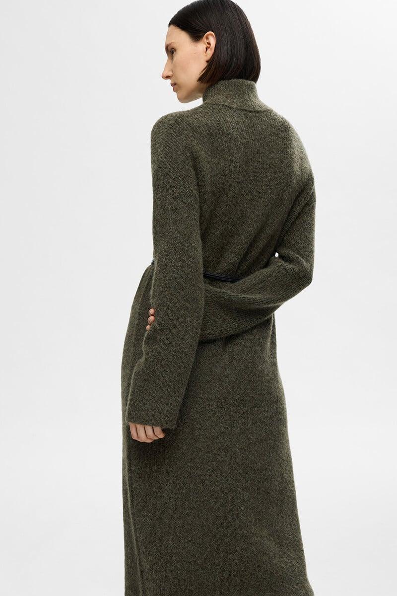 pedro del hierro Vestido Midi de cuello alto confeccionado con lana Merino Oferta especial de fábrica