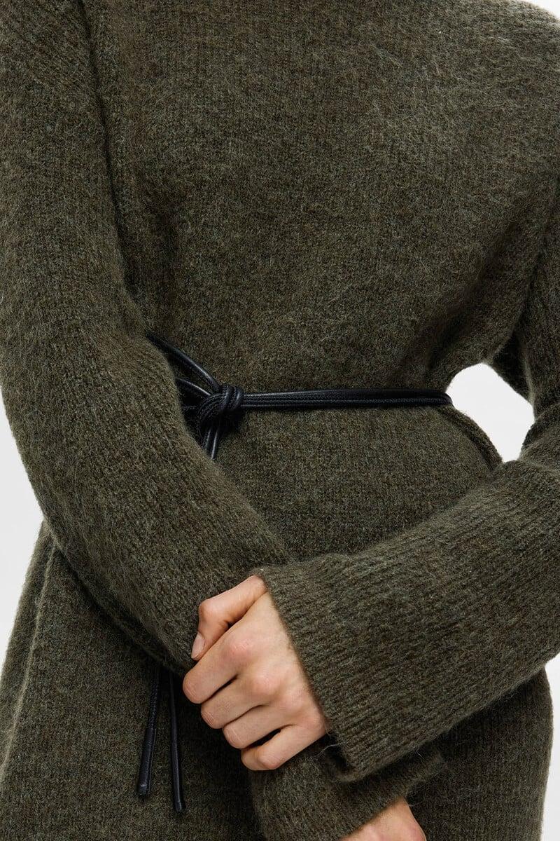 pedro del hierro Vestido Midi de cuello alto confeccionado con lana Merino Oferta especial de fábrica