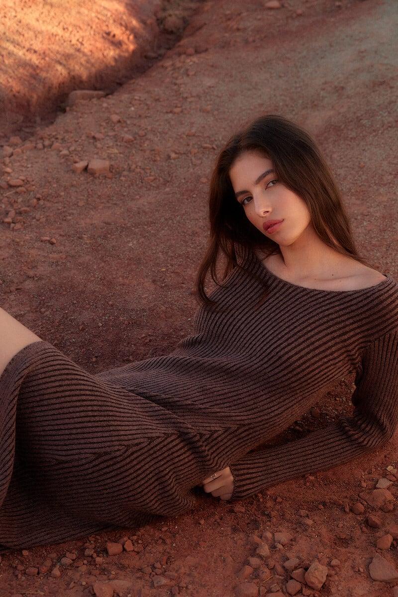 pedro del hierro Vestido punto canalé abertura Liquidación