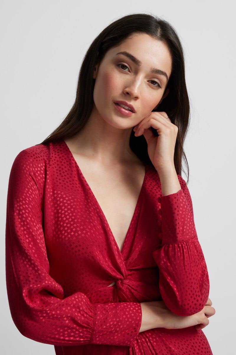 pedro del hierro Vestido largo nudo jacquard Tienda de fábrica