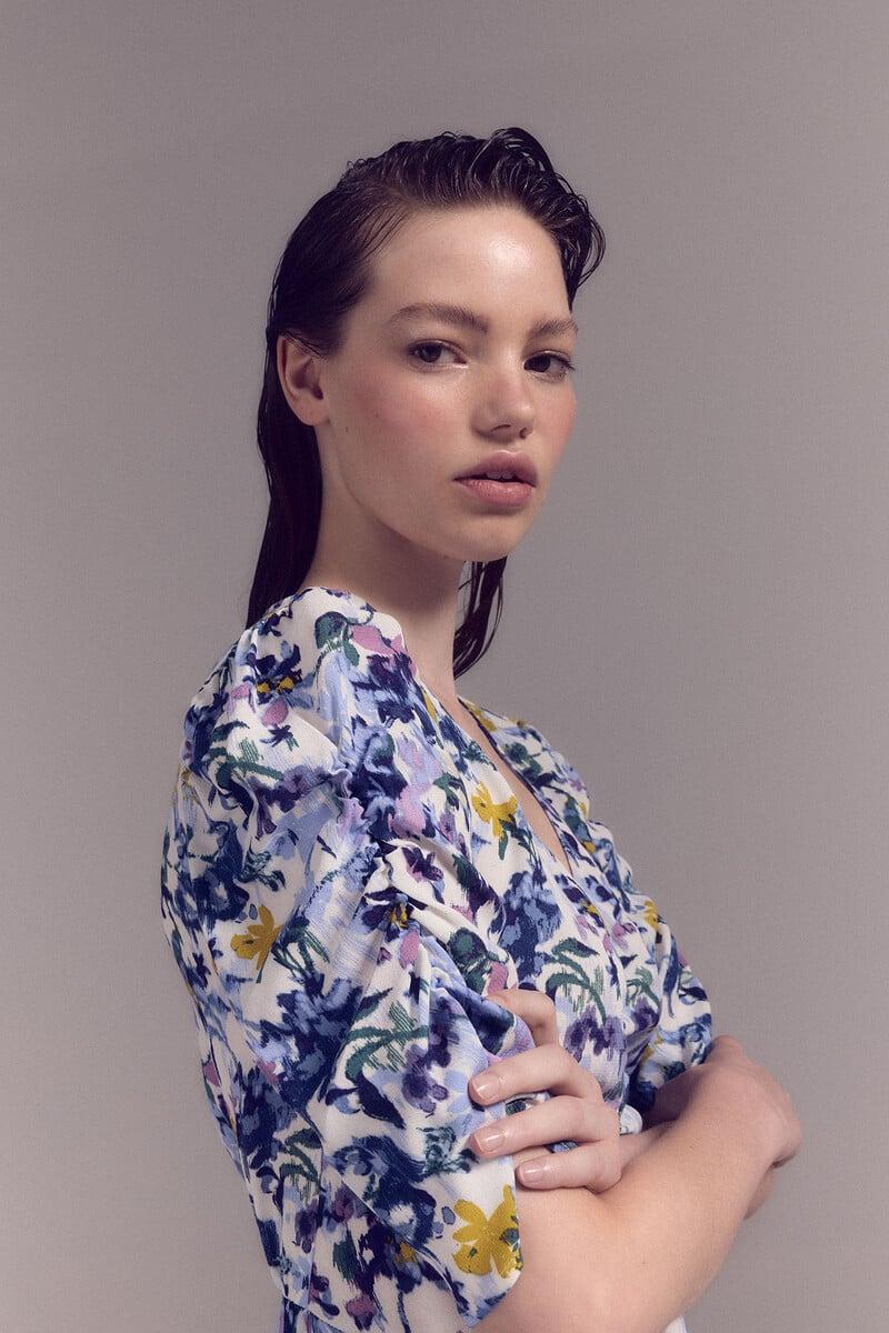pedro del hierro Vestido estampado detalle fruncido En oferta