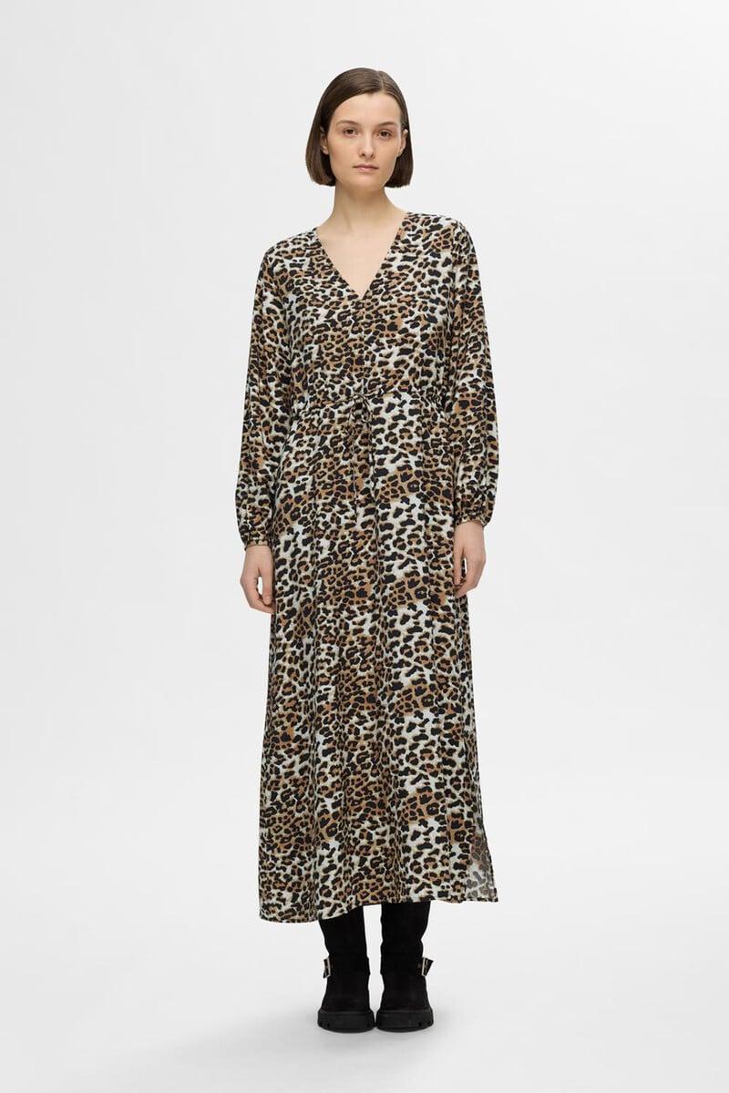 pedro del hierro Vestido de leopardo largo confeccionado con Lenzing ECOVERO Oferta exclusiva