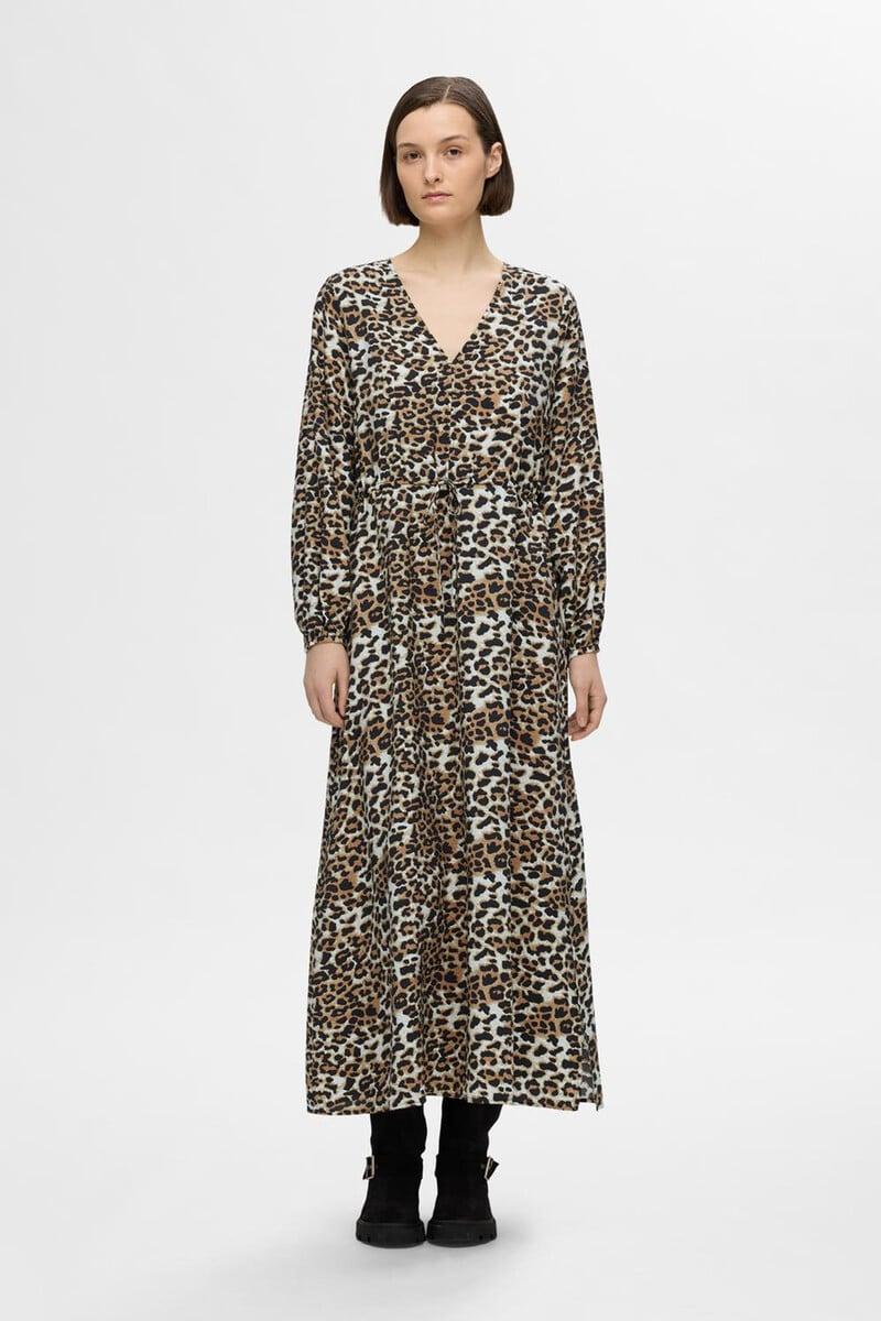 pedro del hierro Vestido de leopardo largo confeccionado con Lenzing ECOVERO Oferta exclusiva