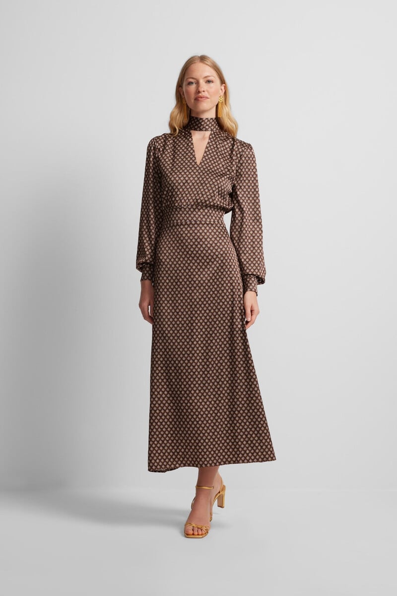pedro del hierro Vestido midi satinado Rebajas de fin de temporada