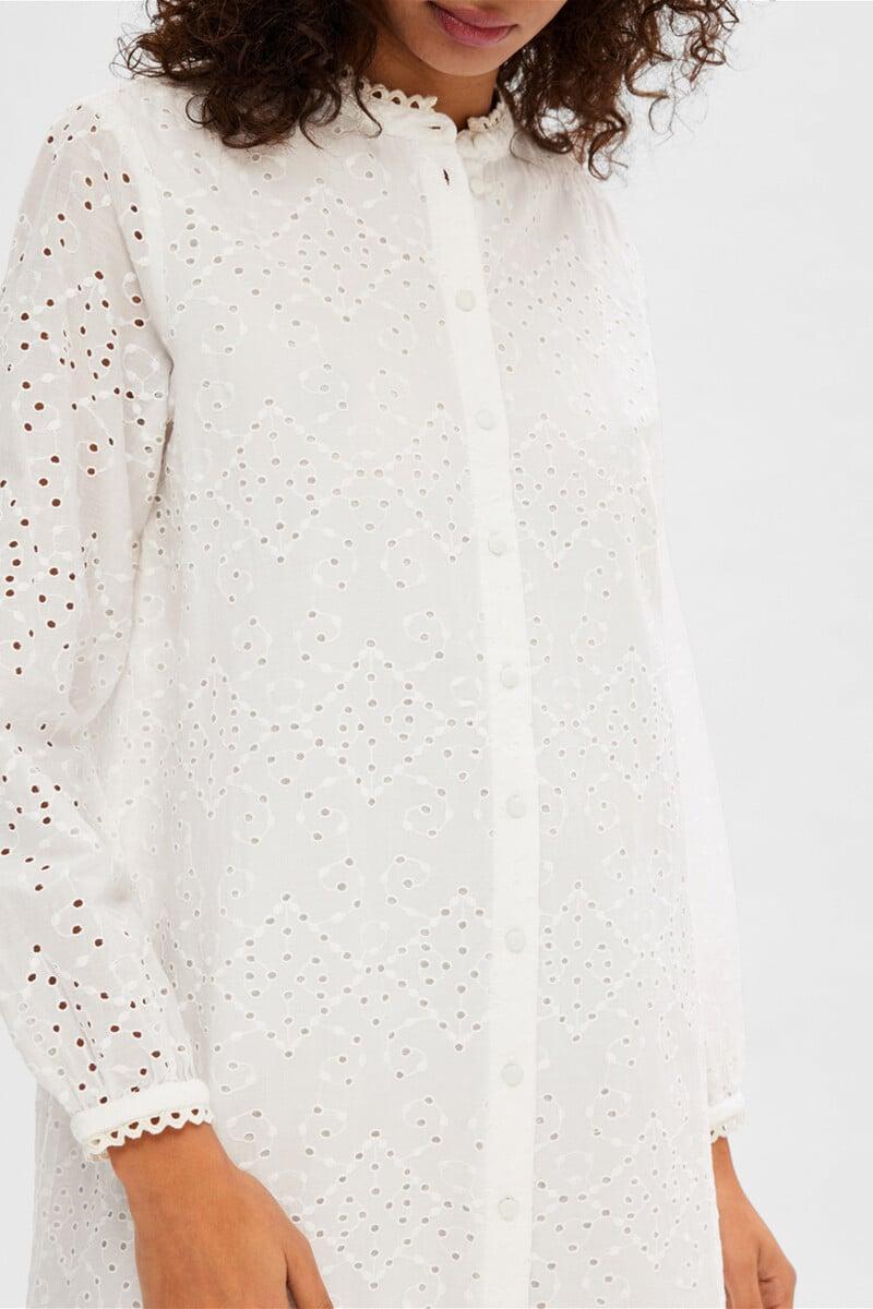 pedro del hierro Vestido corto troquelado confeccionado 100% con algodón orgánico Outlet online