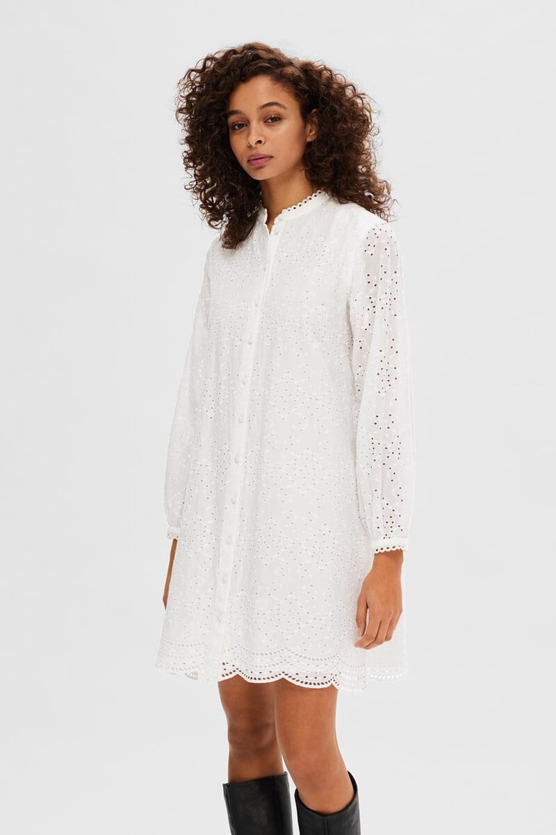 pedro del hierro Vestido corto troquelado confeccionado 100% con algodón orgánico Outlet online