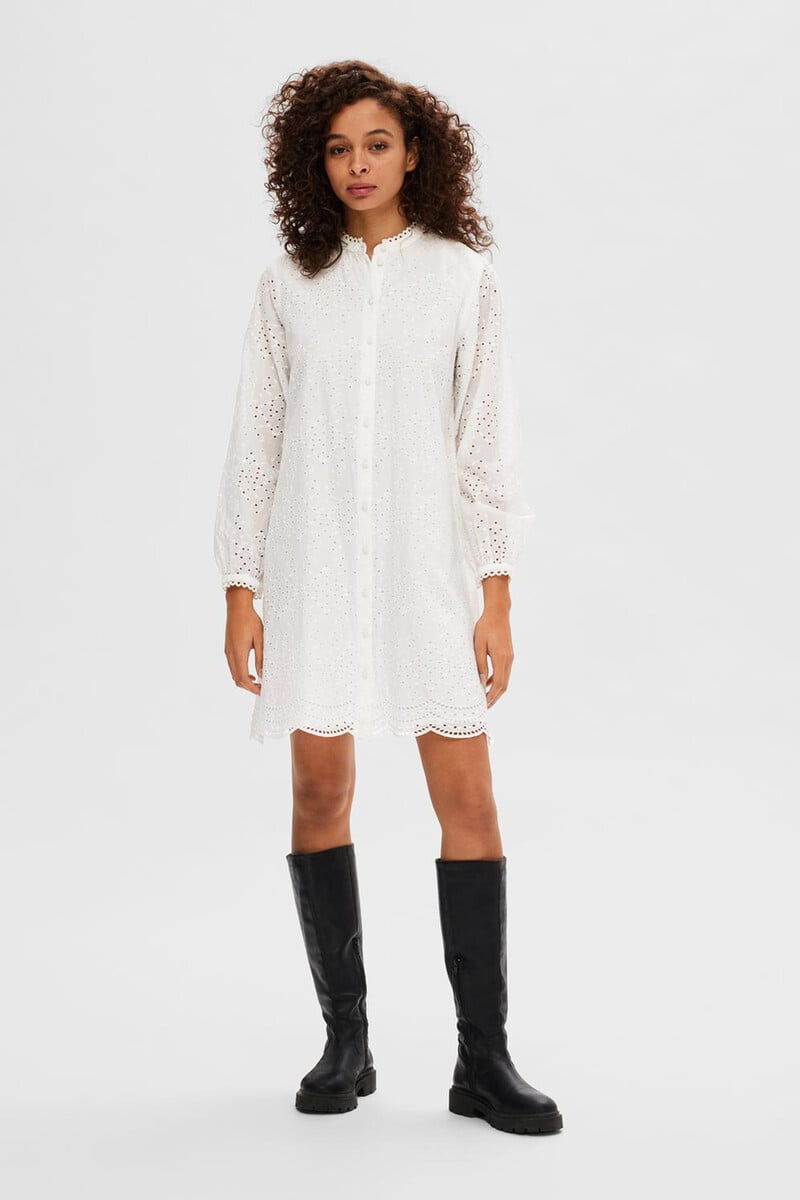 pedro del hierro Vestido corto troquelado confeccionado 100% con algodón orgánico Outlet online